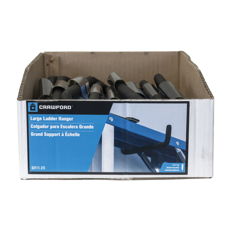 Crawford 9.5 in. L Vinyl Coated Black Steel Large Ladder Hook Ladder Hook 50 lb. cap.