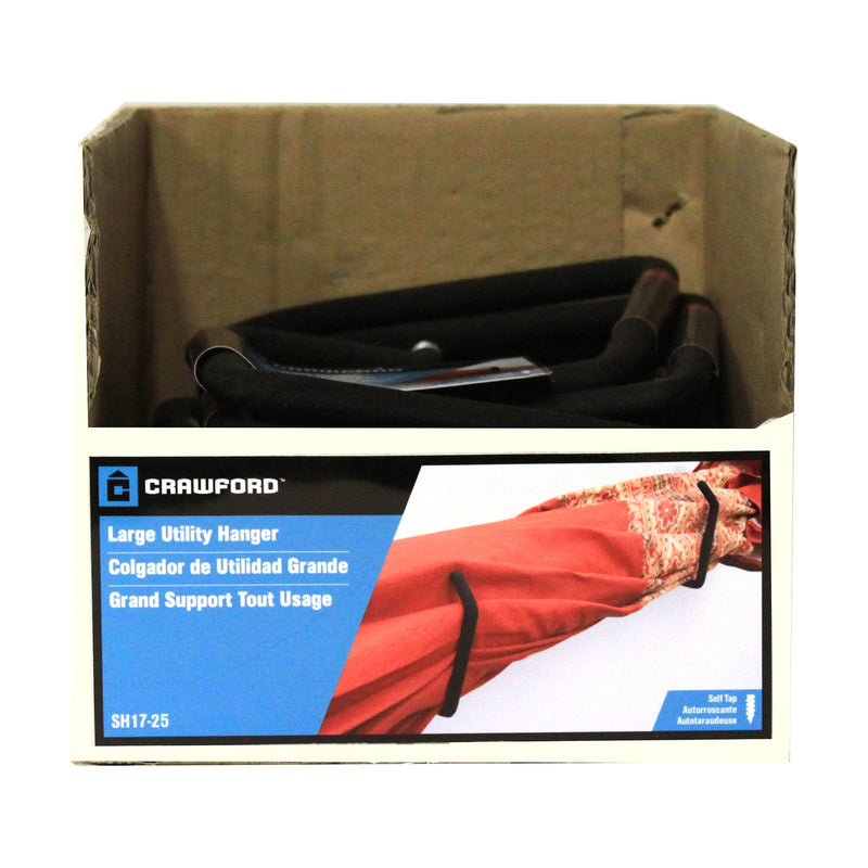 Crawford 7.5 in. L Vinyl Coated Black Steel Large Overhead Hanger Utility Hanger 50 lb. cap.