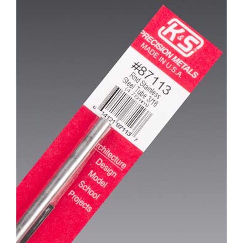 K&S 3/16 in. D X 1 ft. L Stainless Steel Tube