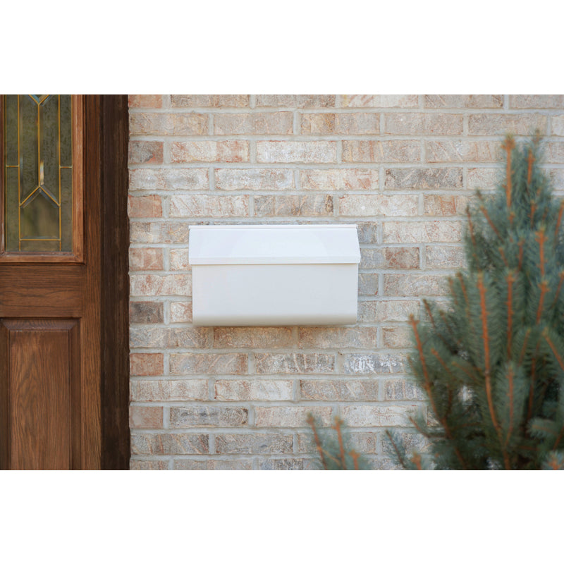 Architectural Mailboxes Woodlands Contemporary Galvanized Steel Wall Mount White Mailbox