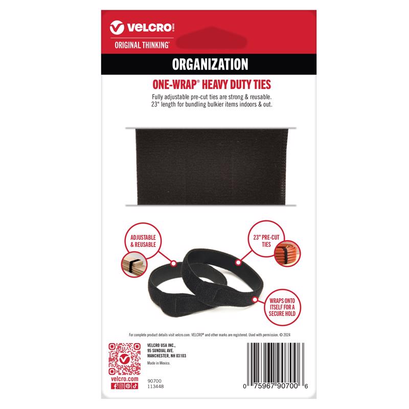 VELCRO Brand ONE-WRAP Medium Nylon Strap 23 in. L 3 pk