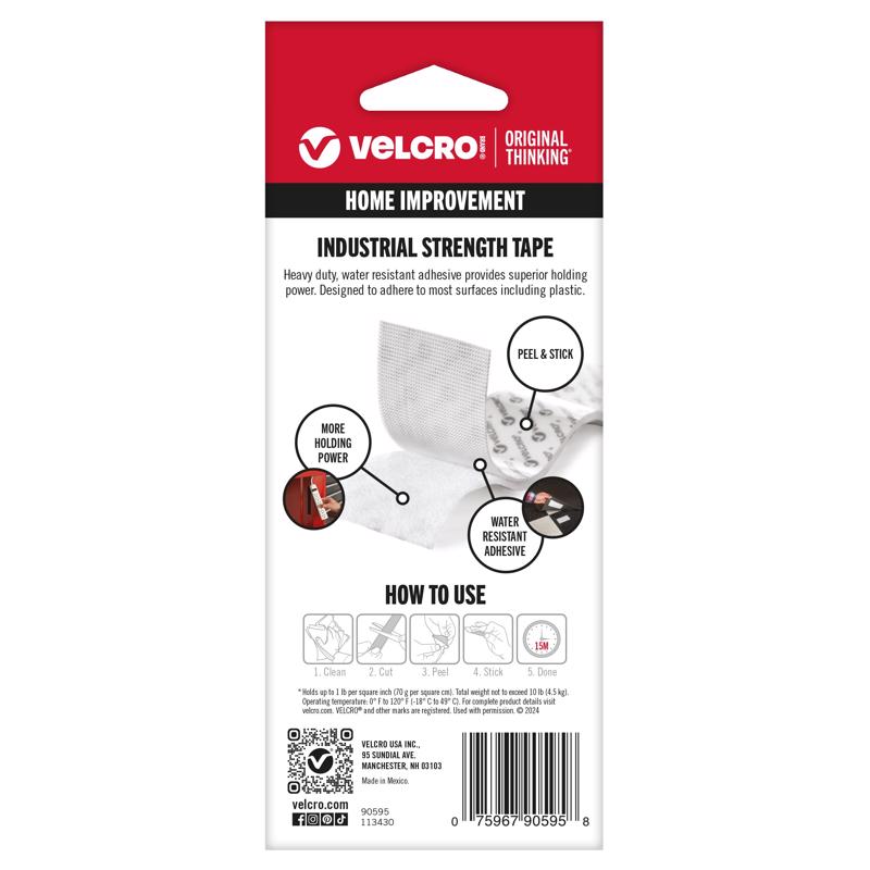 VELCRO Brand Industrial Strength Medium Nylon Hook and Loop Fastener 48 in. L