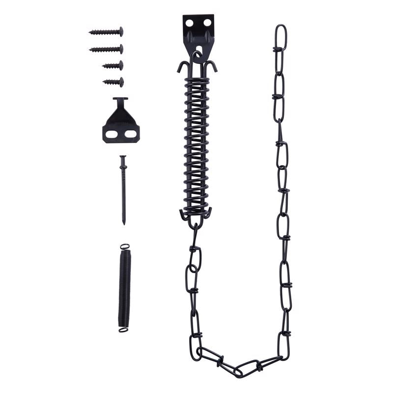 Wright 8.8 in. D X 50 ft. in. L Galvanized Black Steel Spring & Chain Door Retainer