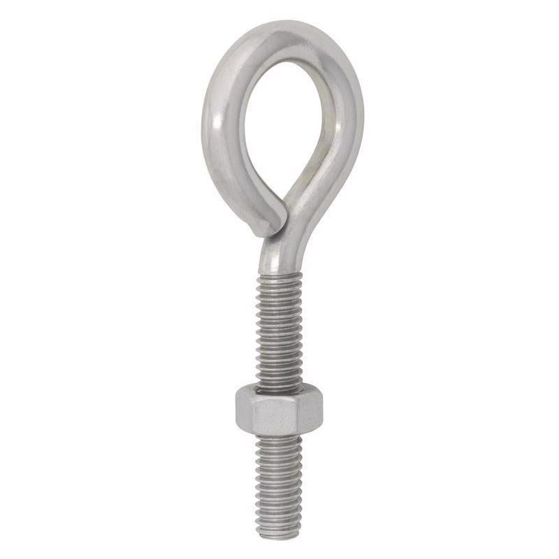 Hampton 5/16 in. X 3-1/4 in. L Stainless Stainless Steel Eyebolt Nut Included