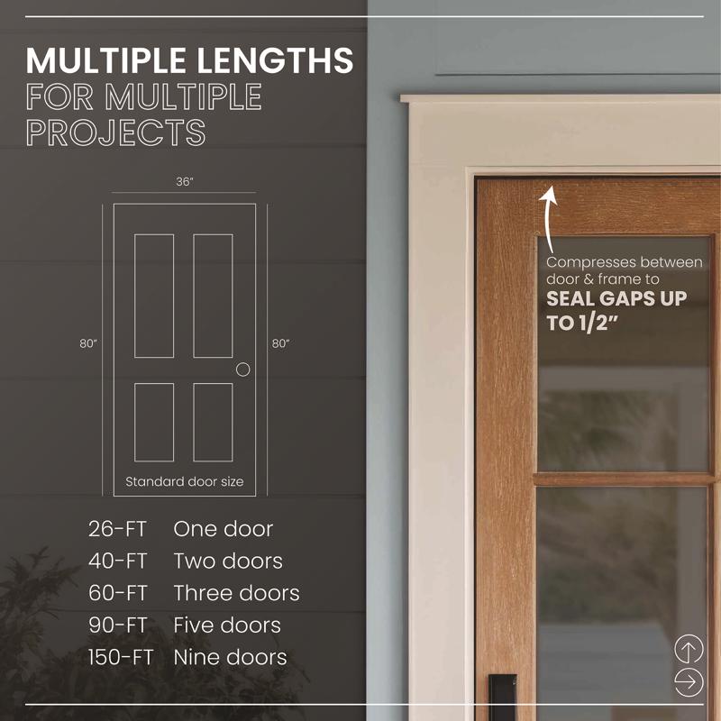 M-D Building Products Brown Foam/Vinyl Weatherstrip For Doors 81 in. L X 0.5 in.