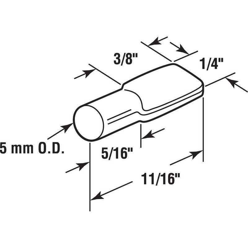 Richelieu Gold Metal Shelf Support Peg 5 mm Ga. 0.8 in. L 176 lb