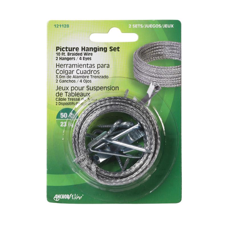 HILLMAN Steel-Plated Conventional Picture Hanging Set 50 lb
