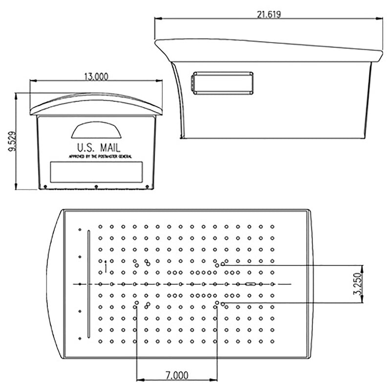 Architectural Mailboxes Mailsafe Classic Plastic Post Mount Black Mailbox