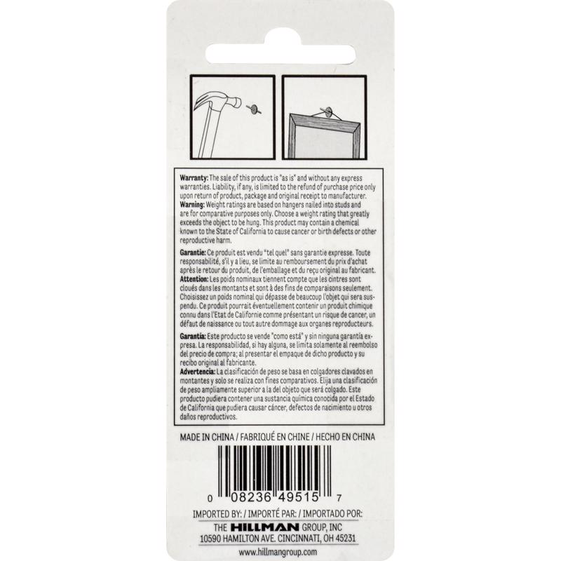 HILLMAN Brass-Plated One Piece Quick Hanger 10 lb