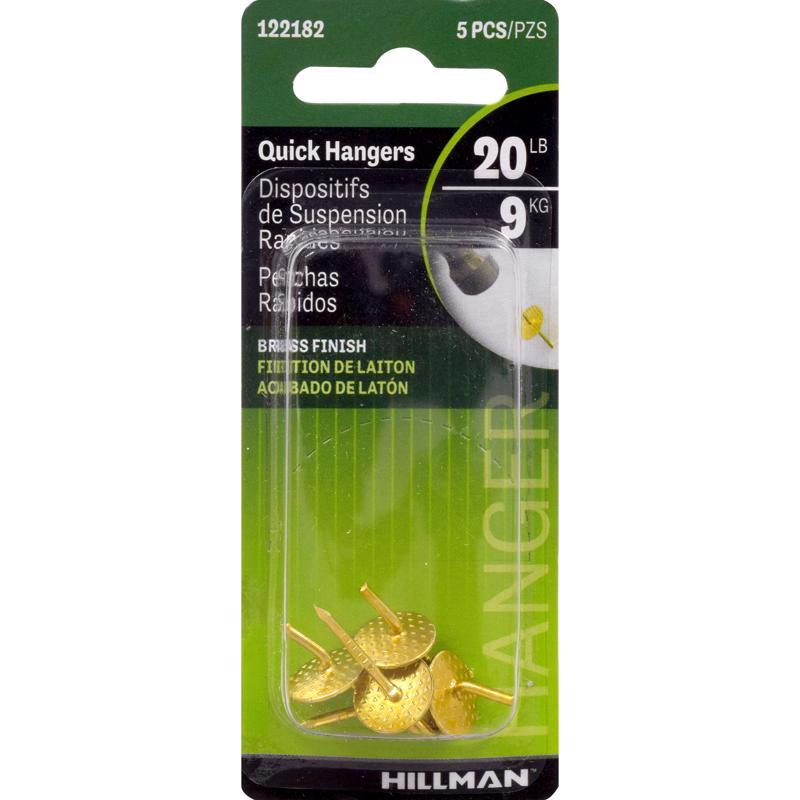 HILLMAN Brass-Plated One Piece Quick Hanger 20 lb