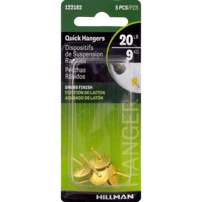 HILLMAN Brass-Plated One Piece Quick Hanger 20 lb