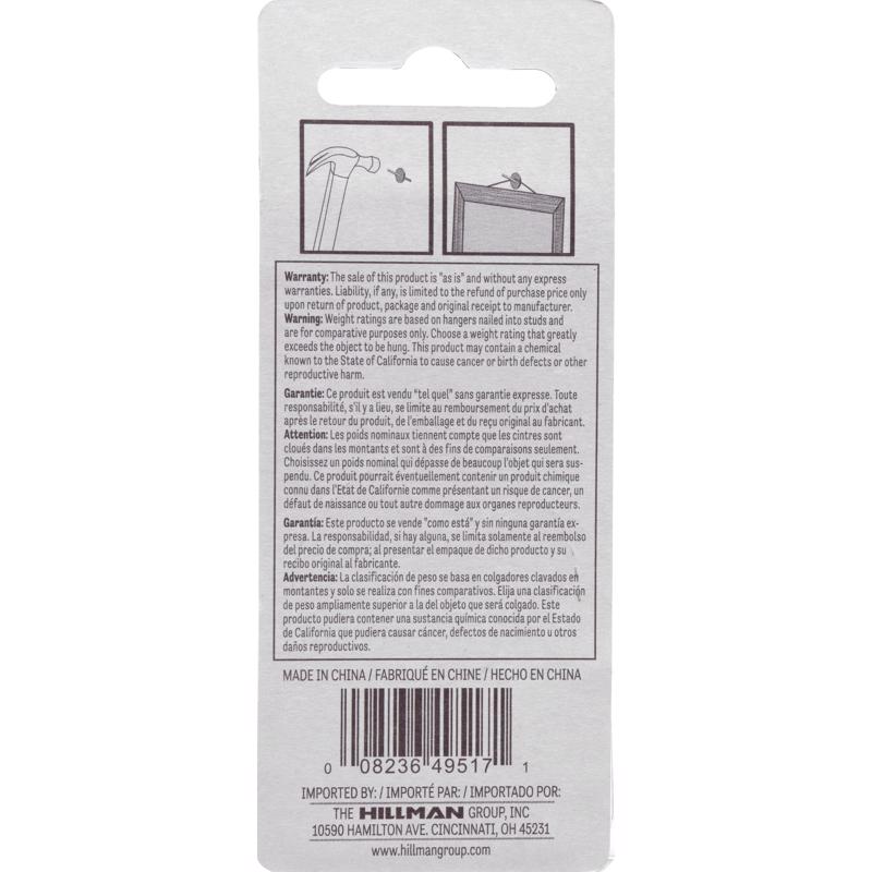 HILLMAN Brass-Plated One Piece Quick Hanger 20 lb