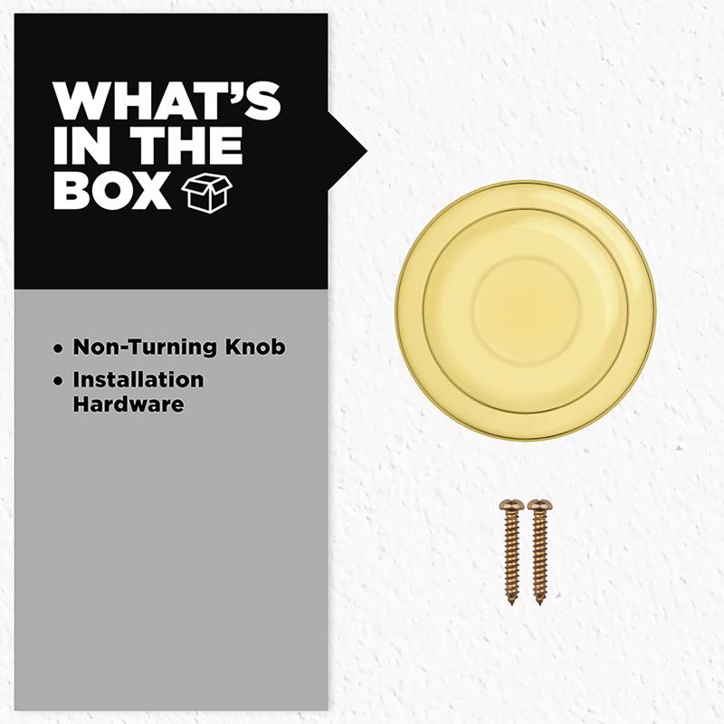 Kwikset Tylo Polished Brass Dummy Knob Right or Left Handed