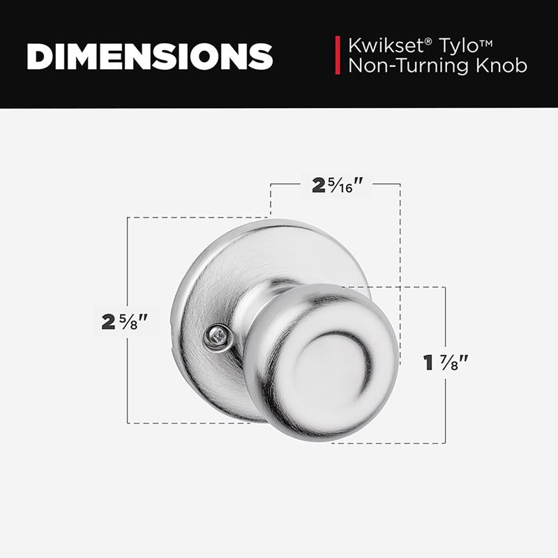 Kwikset Tylo Satin Chrome Dummy Knob Right or Left Handed