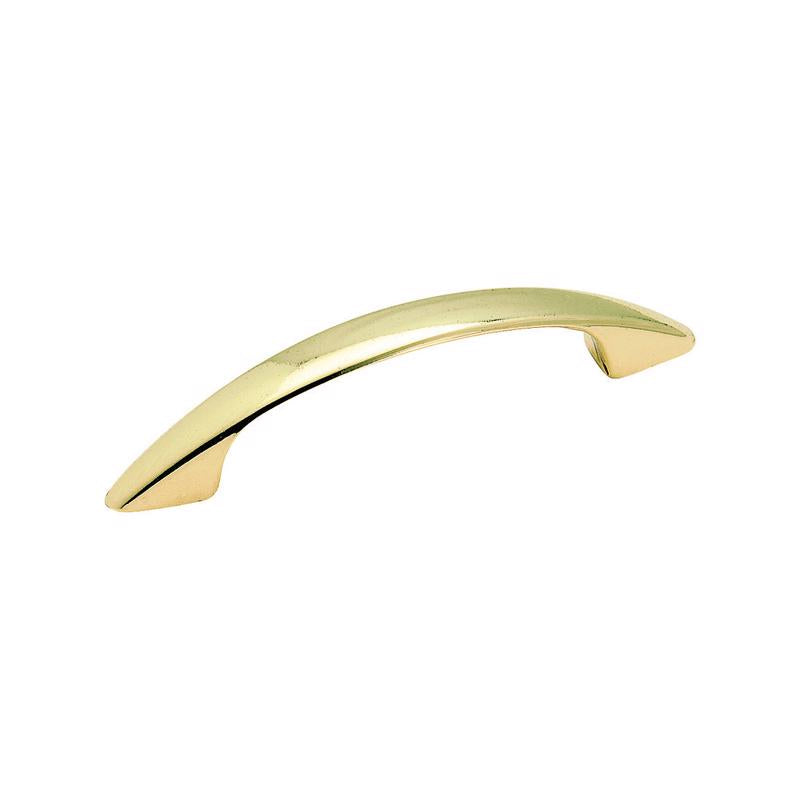 Amerock Contemporary Arch Cabinet Pull 3 in. Polished Brass Gold