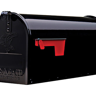 Architectural Mailboxes Elite Classic Galvanized Steel Post Mount Black Mailbox