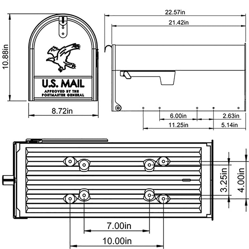 Architectural Mailboxes Elite Classic Galvanized Steel Post Mount Green Mailbox