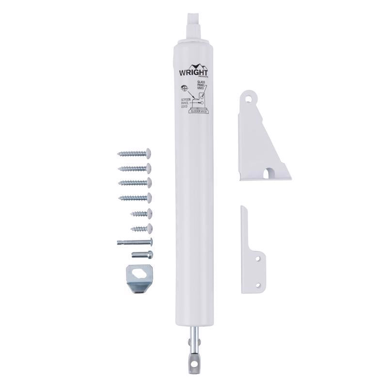 Wright White Aluminum Pneumatic Door Closer