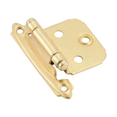 Amerock 1-13/16 in. W X 2-3/4 in. L Polished Brass Steel Self-Closing Hinge 2 pk