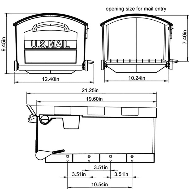 Architectural Mailboxes Patriot Classic Plastic Post Mount Black Mailbox