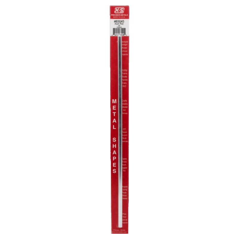 K&S 12 in. L X 1/4 in. D Aluminum Rod