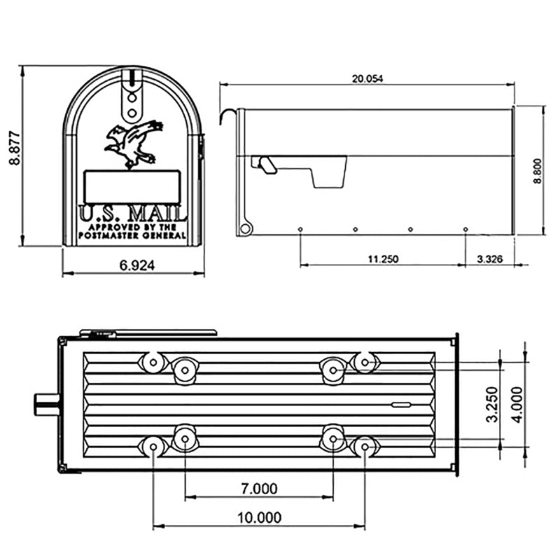 Architectural Mailboxes Elite Classic Galvanized Steel Post Mount Venetian Bronze Mailbox