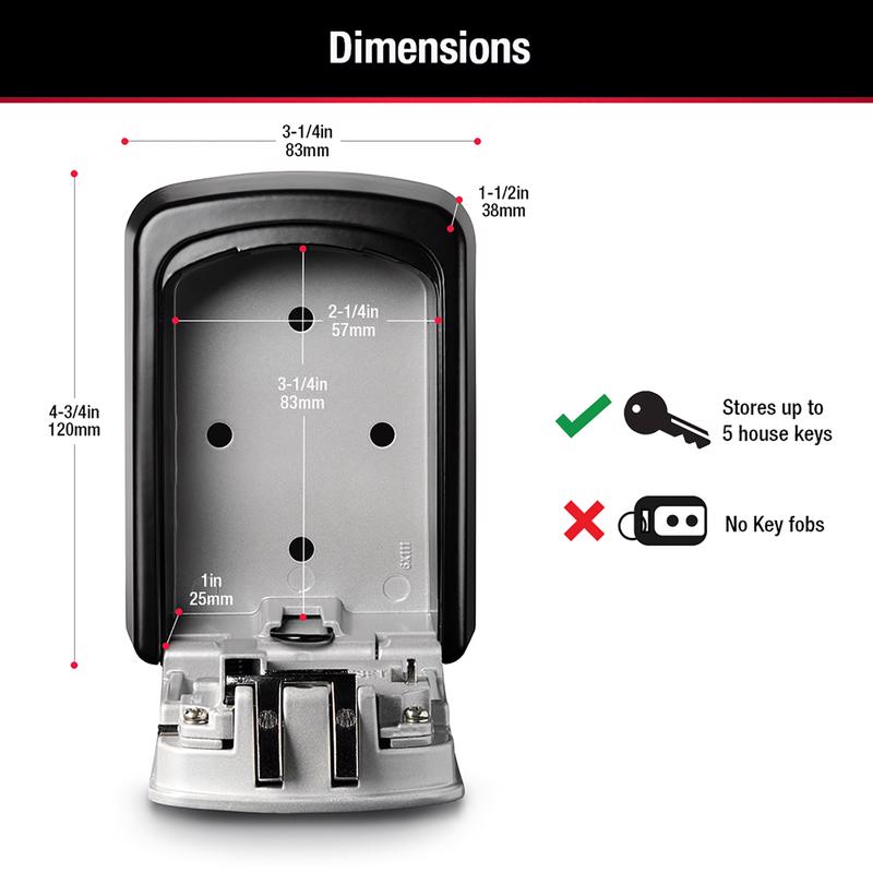 Master Lock 5-7/32 in. H X 1-11/16 in. W X 3-1/4 in. L Steel 4-Digit Combination Lock Box