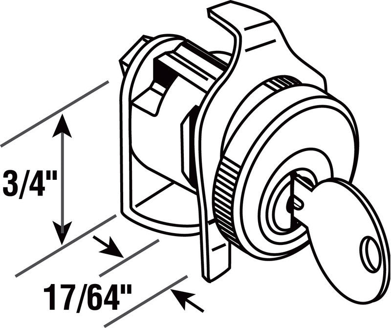 Prime-Line Brushed Nickel Steel Clockwise Mailbox Lock For Dura-Steel 2