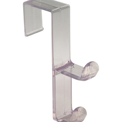 iDesign 5-1/2 in. L Clear Plastic Medium/Large Over the Door Double Hook