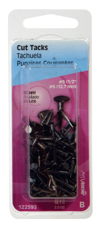 HILLMAN Anchor Wire No. 6 X 1/2 in. L Blue Steel Cut Tacks