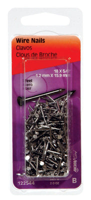 HILLMAN Anchor Wire 18 Ga. X 5/8 in. L Bright Steel Wire Nails 2 oz
