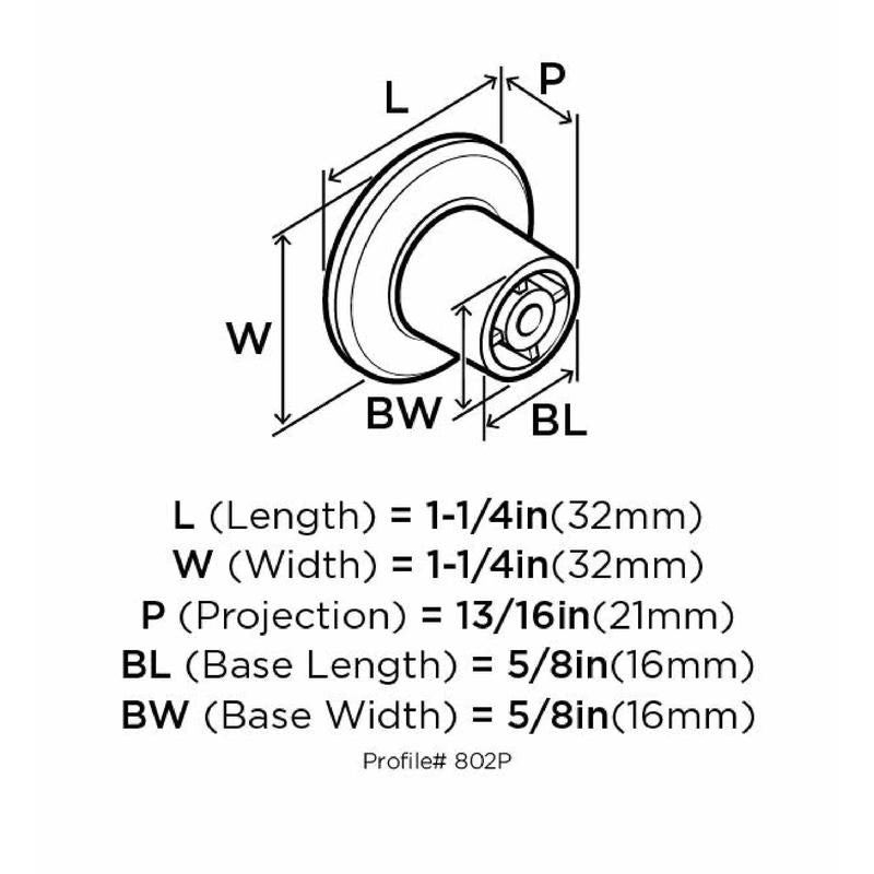 Amerock Allison Round Cabinet Knob 1-1/4 in. D 13/16 in.