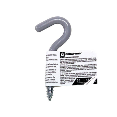 Crawford 3.5 in. L Vinyl Coated Gray Steel Small Storage Hook 30 lb. cap.