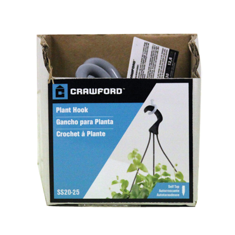 Crawford 3.5 in. L Vinyl Coated Gray Steel Small Storage Hook 30 lb. cap.