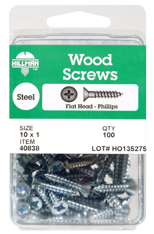 HILLMAN No. 8 X 3 in. L Phillips Zinc-Plated Coarse Wood Screws