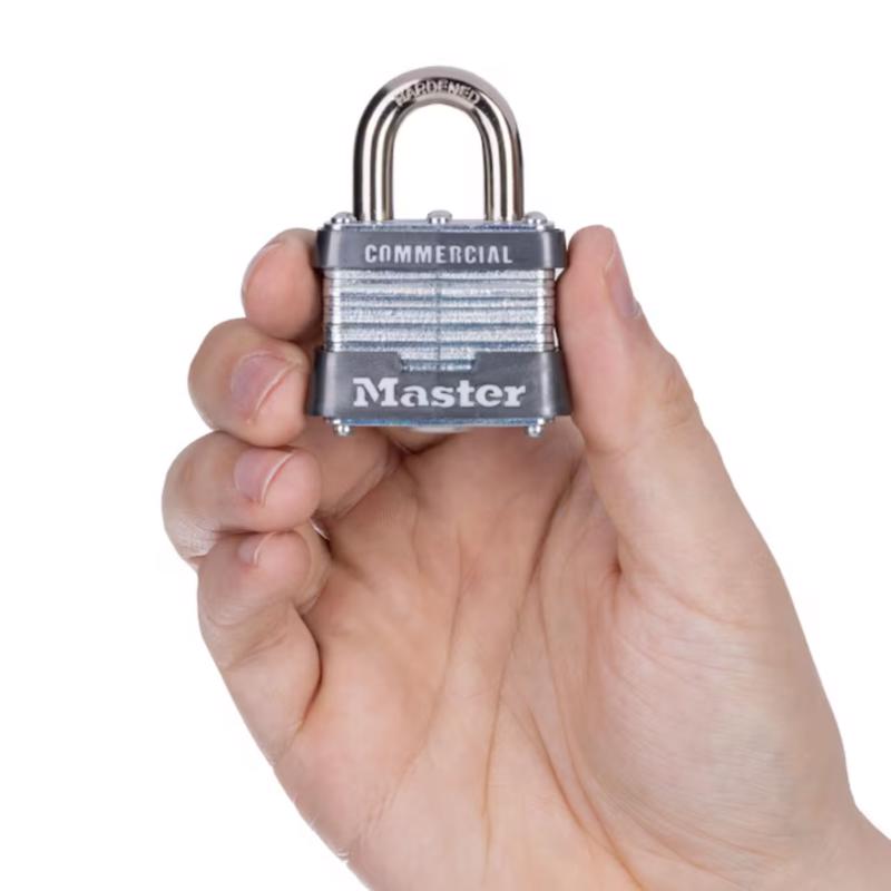 Master Lock 1.75 in. H X 1.75 in. W X 1-3/4 in. L Laminated Steel Dual Ball Bearing Locking Exterior