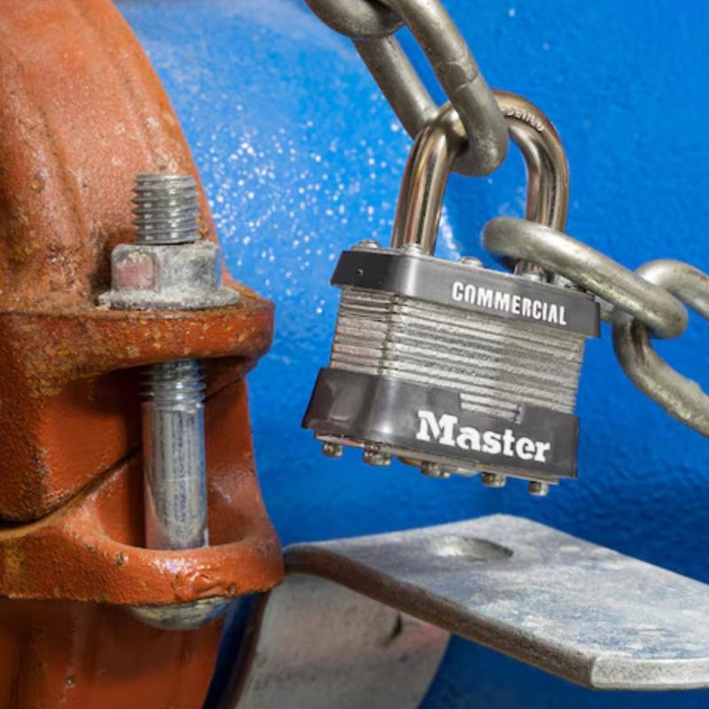 Master Lock 1.75 in. H X 1.75 in. W X 1-3/4 in. L Laminated Steel Dual Ball Bearing Locking Exterior