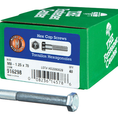 HILLMAN M8-1.25 mm D X 70 mm L Heat Treated Steel Hex Head Cap Screw