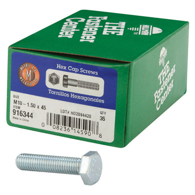 HILLMAN M10-1.50 mm D X 45 mm L Heat Treated Steel Hex Head Cap Screw 35 pk