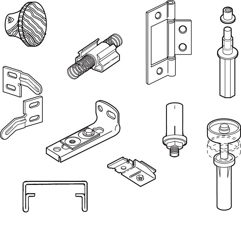 Prime-Line 60 in. L White Steel Hardware Kit