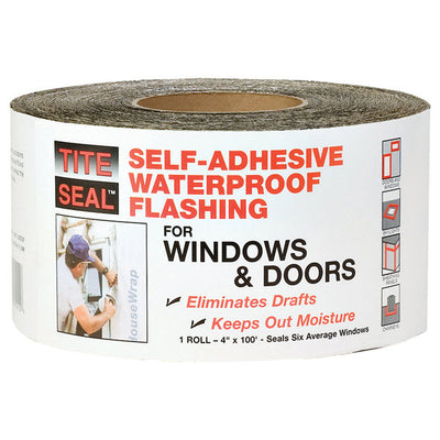 Tite Seal 4 in. W X 100 ft. L Rubber Self-Adhesive Waterproof Flashing Silver