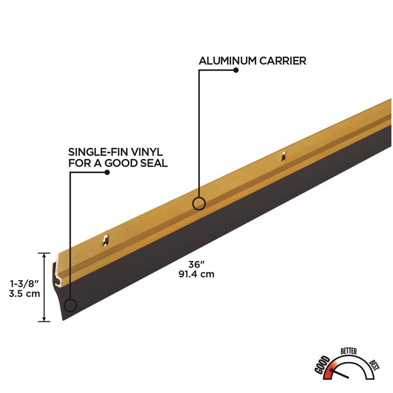 M-D Building Products Gold Aluminum/Vinyl Sweep For Doors 36 in. L X 1.38 in.