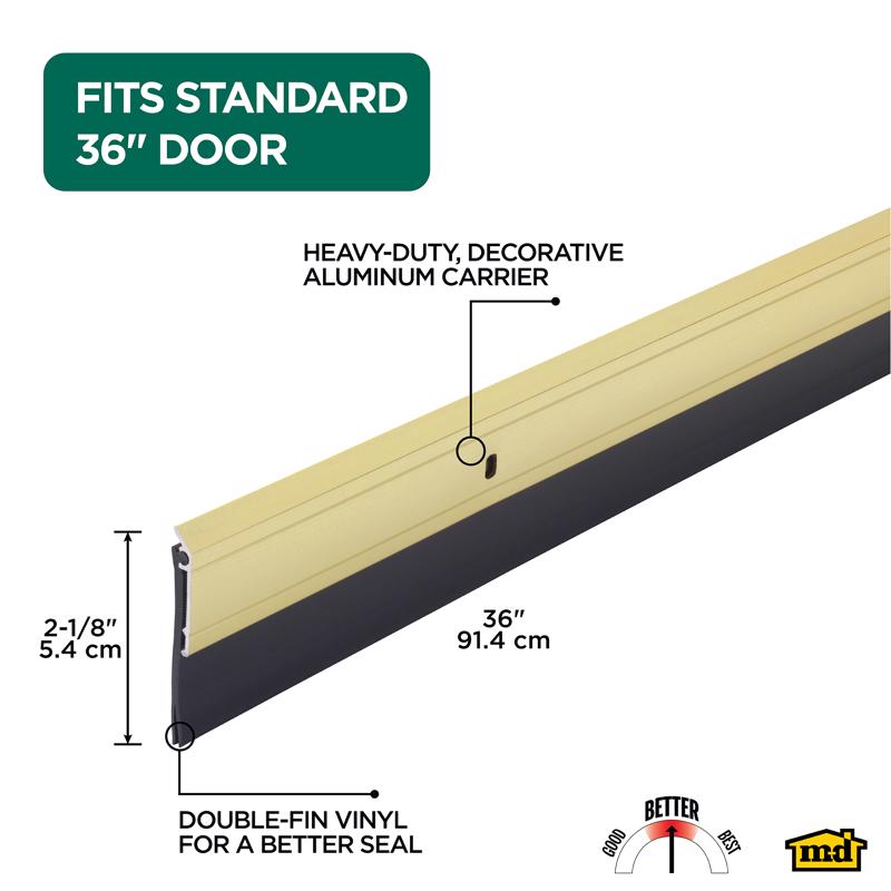 M-D Building Products Gold Aluminum/Vinyl Sweep For Doors 36 in. L X 2.13 in.