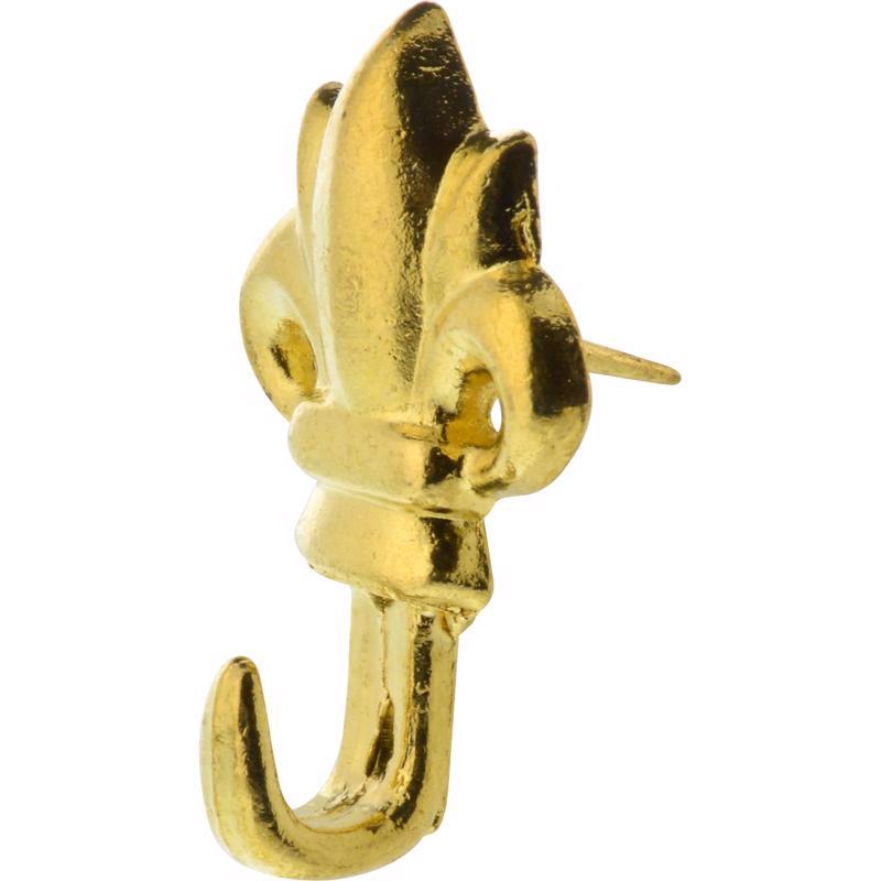 HILLMAN Brass-Plated Gold Push Pin Picture Hook 10 lb