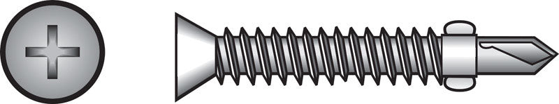 HILLMAN No. 12 Ga. X 2 in. L Phillips Flat Head Sheet Metal Screws