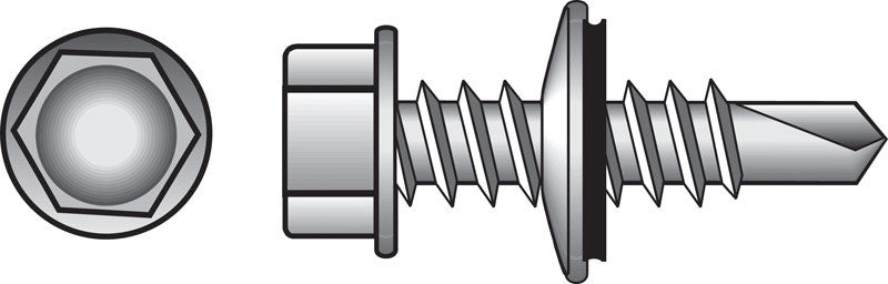 HILLMAN No. 10 Ga. X 3/4 in. L Hex Hex Washer Head Self-Drilling Screws
