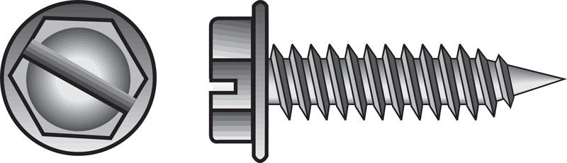 HILLMAN No. 6 Ga. X 3/8 in. L Slotted Hex Washer Head Self-Piercing Screws