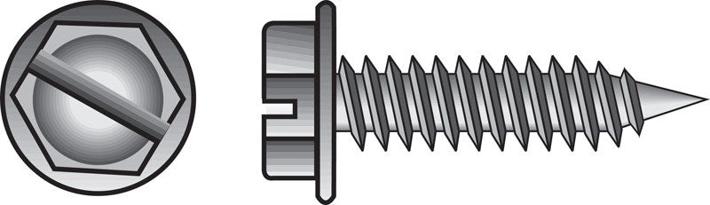 HILLMAN No. 8 Ga. X 1/2 in. L Slotted Hex Washer Head Sheet Metal Screws