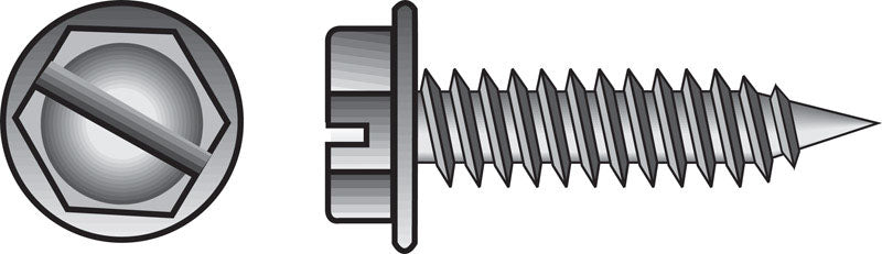 HILLMAN No. 8 Ga. X 3/4 in. L Slotted Hex Washer Head Sheet Metal Screws