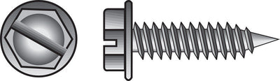 HILLMAN No. 8 Ga. X 3/4 in. L Slotted Hex Washer Head Sheet Metal Screws